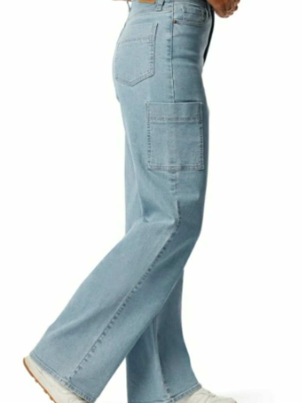 Signature Levi Strauss High Rise Loose Straight Cargo Jeans Size 10 30x29 Hemmed